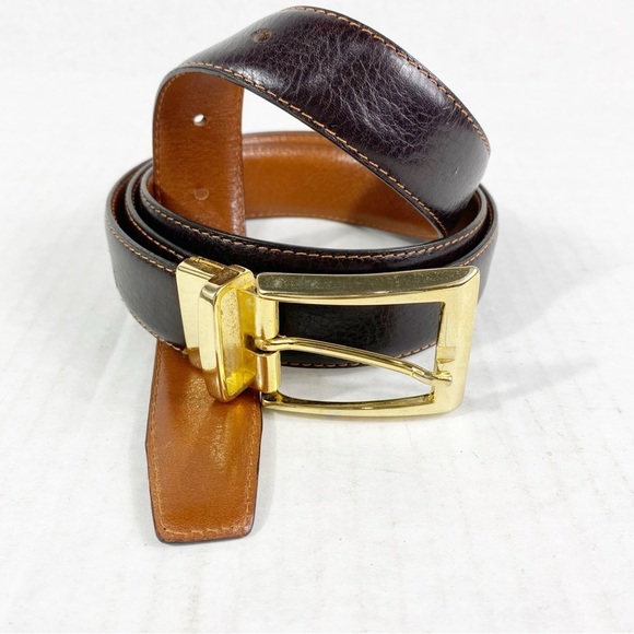 Reversible Genuine Leather Belt Dark Brown 40 - Picture 2 of 13
